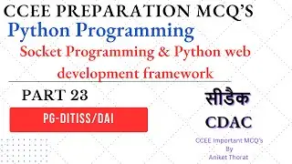 CDAC | CCEE MCQ's | Python | Socket Programming & Python web development framework | Part 23