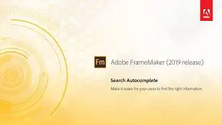 Search autocomplete &ndash; Adobe FrameMaker (2019 release)