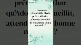 Une minute par jour, go&ucirc;tez la douceur de la Parole - Quiz Biblique en 1 Minute (696)