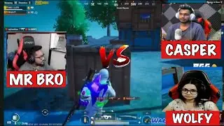 MR BRO vs CASPER GAMING & WOLFY GIRL || Srilanaka 3 streamers same lobby battle ||