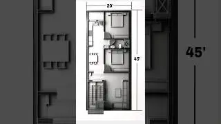 20&times;45 house plan, 2bhk house plan north facing, #floorplan