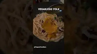 Vegan Egg Yolk on the Spaghetti Carbonera at Crossroads Kitchen.                @VegansFromMars