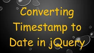 Converting Timestamp to Date in jQuery