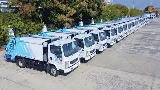 61 units Dongfeng 8CBM garbage rear loader compactor trucks