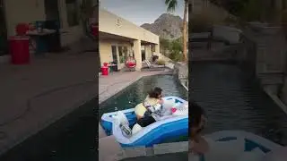 Inflatable bed in pool! (Credits to @Trackz)