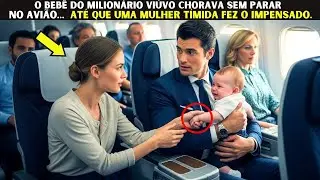 O bebê do milionário viúvo chorava sem parar no avião… até que uma mulher tímida fez o impensado.