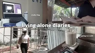 Living Alone in the Philippines | productive study vlog, site visits, going to a cafe