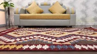 Hand Woven Flat Weave Kilim Wool Area Rug