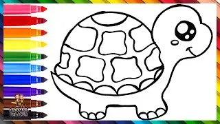C&oacute;mo Dibujar Una Tortuga 🐢 Dibuja y Colorea Una Linda Tortuga 🌈 Dibujos Para Ni&ntilde;os