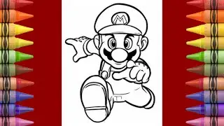 How to Colour Running Mario | Coloring with Markers | HAPPY COLORING WORLD