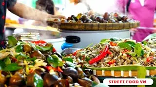 Saigon street food market, Vietnam, has many delicious and unique traditional dishes #street food