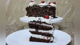 Perfect Black forest cake without oven and beater machine, black forest cake design, Chocolate cake,
