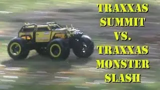 Traxxas Summit vs. Traxxas Monster Slash - AFTER THE RAIN - Water and Slow Motion - Darconizer RC