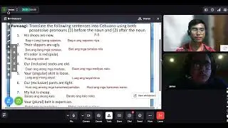 Cebuano lesson with James: Possessive pronouns