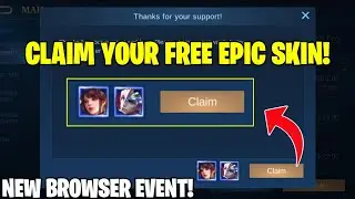 NEW BROWSER EVENT! CLAIM FREE EPIC SKIN USING VPN IN MOBILE LEGENDS