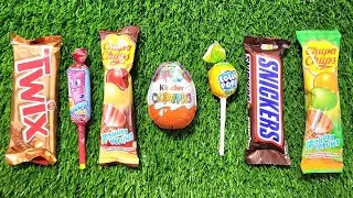ASMR Most Popular Candys / some lots of colorful rainbow lollipop candy / unpacking chocolate eat
