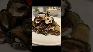 🍆закуска из #баклажан short #shorts #recipe #food #eggplant #рецепты #rolls #tomato #garlic