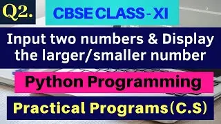 Input two numbers and display the larger/smaller number | Python Programming - Q2 | CBSE CLASS 11