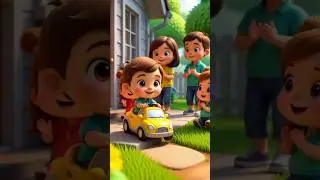Cute Boy Driving Yellow Car in Garden 🚗🌼 | Fun Kids Nursery Rhyme | Mini Mora Kids