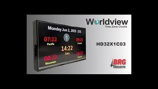 HD32X1C03 Worldview Time Zone Clock by BRG Precision Products