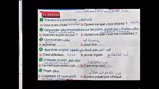 الصف الثالث/ الزبون والنادل /في المطعم