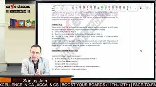 CA Inter &ndash; Corporate & Other Laws | Lecture 5: Kinds of Companies | May &lsquo;26, Sep &lsquo;26 & Jan &lsquo;27