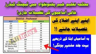 KP All Vacant Posts Details || PST, CT, SST, Etc || Each District Separate Details || @AliInfoz