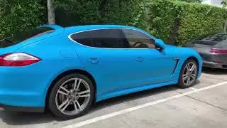 Gloss Ocean Miami Blue Porsche Panamera Wrapped