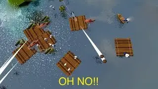 DONT PUT CANNONS ON BOATS!!!! : Stupid Raft Battle Simulator