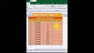 Gold Price Calculation in Excel 💰 | Viral Excel Trick 2025 | Super Easy #tipsandtricks #computertips