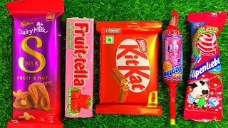 Satisfying video ASMR lollipops candy and Giant gummy candy cutting video ASMR opening candy video
