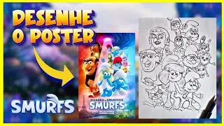 Como desenhar o Poster do Smurfs o filme passo a passo - Tutorial com erik elidio 