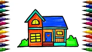 Beautiful House 🏡 Drawing for Kids | Easy House Drawing | How To Draw Beautiful House