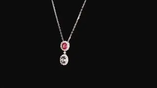 The Red Emerald - Solitaire Pair - Benitoite and Diamond