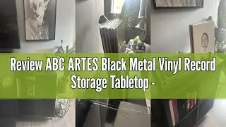 Review ABC ARTES Black Metal Vinyl Record Storage Tabletop - Retro Minimal Record Holder for Lp Disp