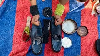 Super Fast And Aggressive ASMR How To Polish Black Shoes