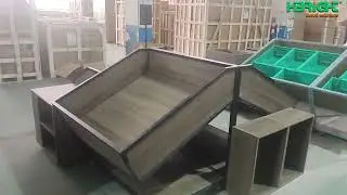 Wooden Material and Metal Structure Produce & Vegetable Display Stand.