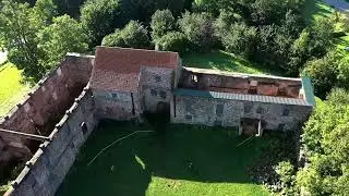 Aizpute.Древний замок старого города с высоты птичьего полёта с DJI.Travel back in time with DJI.