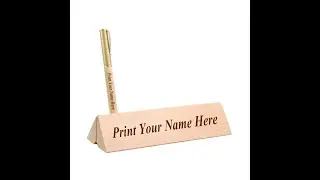 Shivom Craft Personalised Wooden Desk Name Plate & Wooden Pen