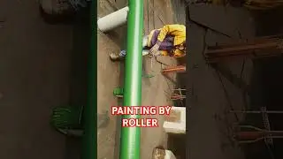 PIPE line PAINTING BY ROLLER #painting #NACE #paint #PLANTJOB #blasting