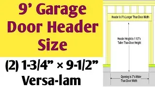 9' Garage Door Header Size | Rough opening (RO) for a 9 foot garage Door