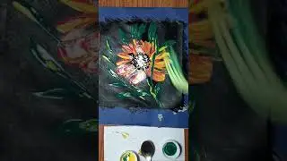 No brush flower 🌺 painting 🎨 shorts#