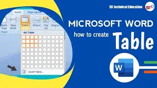 Ms word Table Create | How to Create Microsoft word Table?  | Table design | SD technical education
