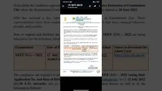 neet admit card released