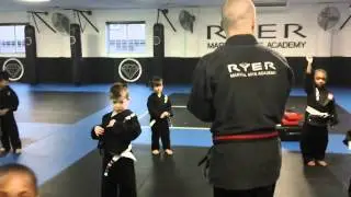Pre-School Kids Demonstrating Their Verbal Martial Arts Skills