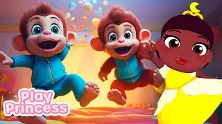 Five Little Monkeys Jumping on the Bed! | BEST Monkey Banana Dance Songs and The Finger Family Song
