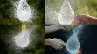 SLOW MOTION OF PIERCING WATER BALLON