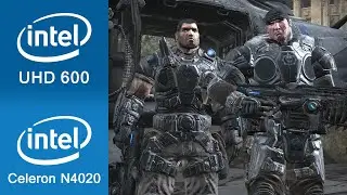Игровой процесс Gears Of War Intel UHD 600 + Intel Celeron N4020