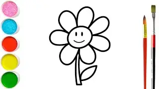 How to Draw sun flowers | flower Drawing Easy step by step Simple Drawing | Drawing flowers steps