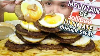 MOUNTAIN of JOLLIBEE ULTIMATE BURGER STEAK